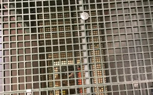 looking down a service riser