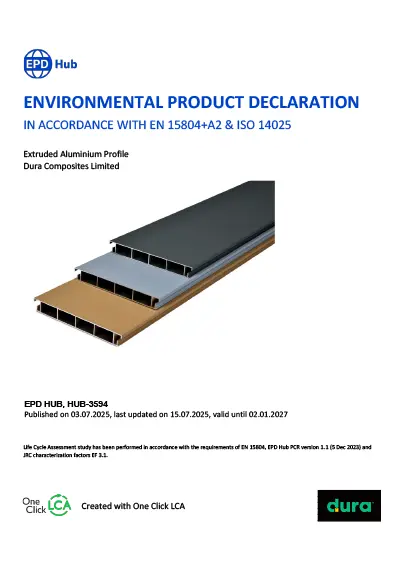 Dura Composites EPD for Aluminium Decking