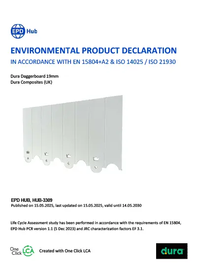 EPD Dura Composites Dura Daggerboard 19mm