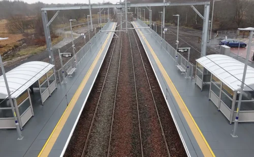 Dura Platform 40 GRP on steel trestles at Robroyston.