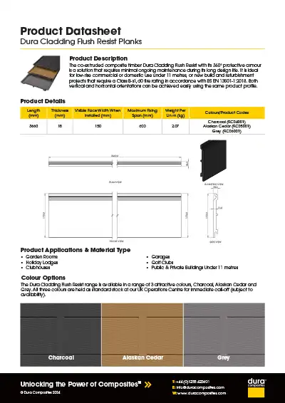 Dura Cladding Flush Resist Planks Product Datasheet Dura Composites