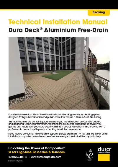 Dura Deck Aluminium 18mm Free-Drain Technical Manual Dura Composites