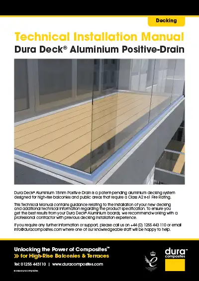 Dura Deck Aluminium Positive-Drain Technical Manual Dura Composites