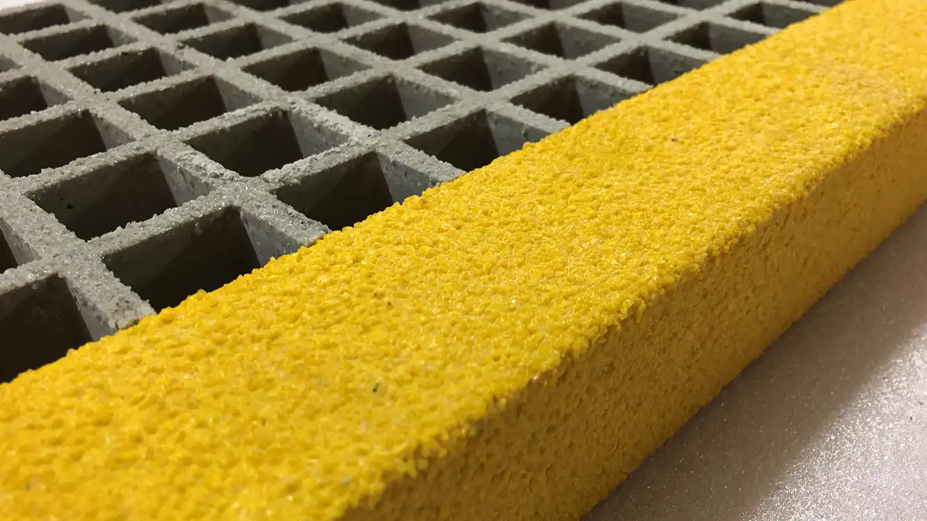 GRP Nosing Strips on Grating Stair Tread