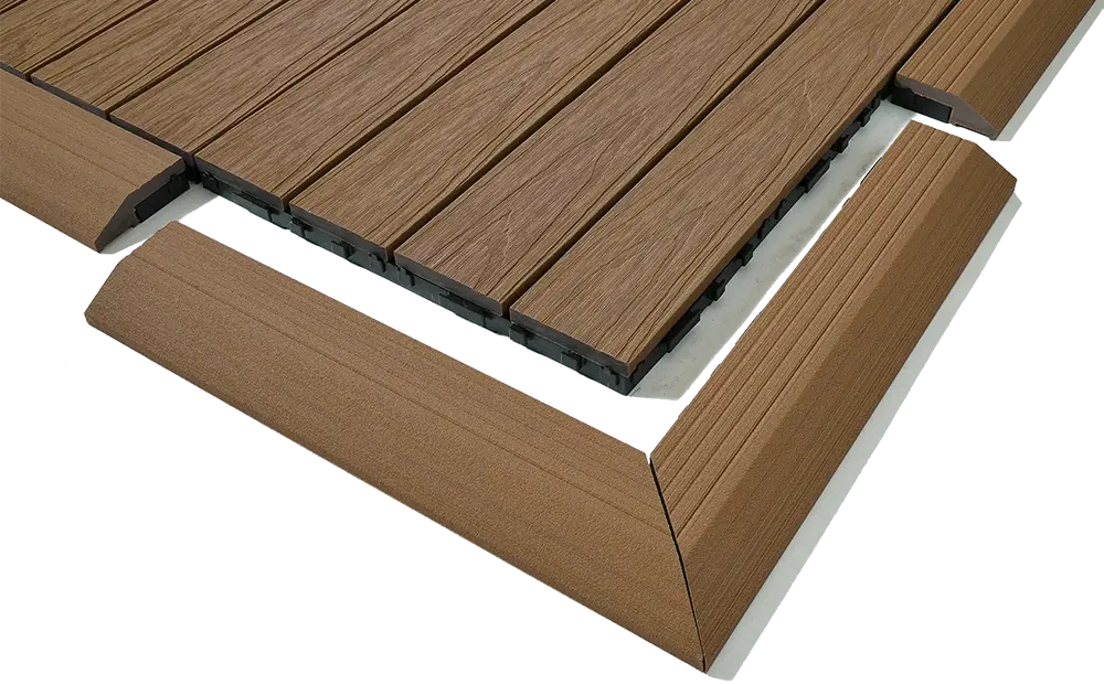 Dura Deck Tile Corner Edge Ramps | Pack of 4 | Mahogany